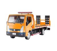 SYOEUR 1/32 Per Nissan Cabstar Trailer Platform Truck Toy Car Model Collection Con Pull Back E Sound & Light Set Giochi Modello Auto per Hobby(Yellow)