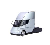 SYOEUR 1:32 Per Tesla Semi Truck Trailer Modello In Metallo Pressofuso Lega Camion Giocattolo Suono E Luce Regali Set Giochi Modello Auto per Hobby(Argento)