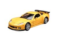 SYOEUR 1/36 Per Chevrolet Corvette C6-R Coupe Model Collection Micro Alloy Toy Car Con Funzione Pullback Set Giochi Modello Auto per Hobby(Yellow)