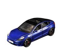 SYOEUR Modello Di Auto In Lega 1/24 Per Tesla Model3 Pressofuso Con Suono E Luce Tirare Indietro Accessori Per La Decorazione Set Giochi Modello Auto per Hobby(Blu)