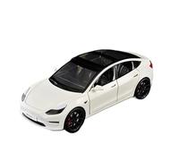 SYOEUR Modello Di Auto In Lega 1/24 Per Tesla Model3 Pressofuso Con Suono E Luce Tirare Indietro Accessori Per La Decorazione Set Giochi Modello Auto per Hobby(White)