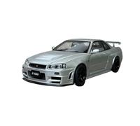 SYOEUR Regalo Da Collezione Con Display Statico Per Auto Modello Nissan Skyline GT-R (R34) In Scala 1:18 Set Giochi Modello Auto per Hobby(Gray)