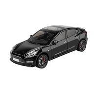 SYOEUR Scala 1:24 Per Tesla Model 3 Lega Auto Giocattolo Pressofuso Modello Metallo Colleziona Espositore Suono Luce Regalo Set Giochi Modello Auto per Hobby(Nero)