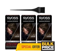Syoss 4-1 Medium Brown Long-Dusting Shine Glossy Professional Hair Color Conf...