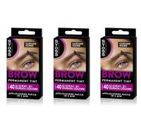 Syoss Brow Castano Scuro (10 ml), Tinta sopracciglia permanente, Tintura sopracciglia resistente ad acqua e sbavature, Colore intenso per sopracciglia, 10 applicazioni, Formula vegana, confezione da 3