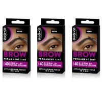 Syoss Brow Nero (10ml), Tinta sopracciglia permanente, Tintura sopracciglia resistente ad acqua e sbavature, Colore intenso per sopracciglia per 10 applicazioni, Formula vegana, 3 confezioni