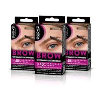 Syoss Brow Tint - Colorazione permanente per sopracciglia - marrone chiaro, confezione da 3 pezzi, copertura totale e colore durevole