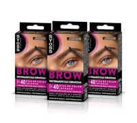 Syoss Brow Tint - Colorazione permanente per sopracciglia - marrone scuro, confezione da 3 pezzi, copertura totale e colore durevole