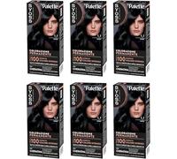 Syoss by Palette Colorazione Permanente 1-1 Nero, Colorazione capelli permanente con Cheratina, Tinta nera per 100% copertura dei capelli bianchi e fino a 100 giorni di colore, confezione da 6