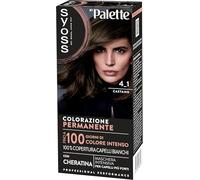 Syoss by Palette Colorazione Permanente 4-1 Castano, Colorazione capelli permanente con Cheratina, Tinta castano per 100% copertura dei capelli bianchi e fino a 100 giorni di colore intenso