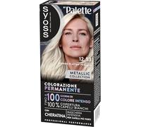 Syoss by Palette Metallic Collection Colorazione Permanente 12-53 Biondo Platino Perlato, con Cheratina, per 100% copertura dei capelli bianchi e fino a 100 giorni di colore