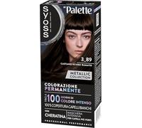 Syoss by Palette Metallic Collection Colorazione Permanente 3-89 Castano Scuro Ramato, Colorazione capelli permanente con Cheratina, per 100% copertura dei capelli bianchi e fino a 100 giorni