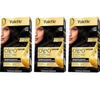 Syoss by Palette Oleo Intense, colorazione permanente, copertura professionale capelli bianchi, 1-10 Nero Intenso, confezione da 3