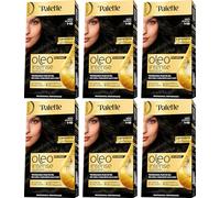 Syoss by Palette Oleo Intense, colorazione permanente, copertura professionale capelli bianchi, 1-10 Nero Intenso, confezione da 6