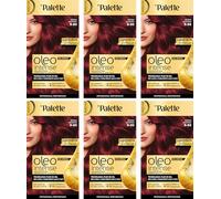 Syoss by Palette Oleo Intense, colorazione permanente, copertura professionale capelli bianchi, 5-92 Rosso Intenso, confezione da 6