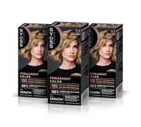 Syoss Colorazione permanente 7-1 biondo medio naturale, tintura per capelli con cheratina, copertura totale dei capelli grigi e fino a 100 giorni di colore professionale, confezione da 3.