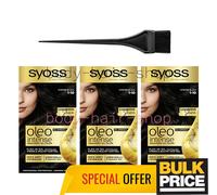 Syoss Oleo 1-10 Intense Black Ammoniaca Free Intense Rich Glossy Hair Color c...