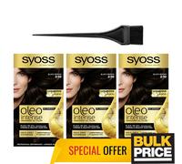 Syoss Oleo Intense 2-10 Nero Marrone senza Ammoniaca Capelli Colore Salon 3-pack