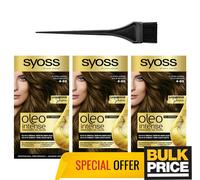 Syoss Oleo Intense 4-60 Oro Marrone senza Ammoniaca Capelli Colore Salone 3-pack
