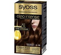 SYOSS Oleo Intense Colorazione a olio permanente, 4-18, marrone caffè, con olio nutriente e senza ammoniaca, confezione da 3 (3 x 115 ml)