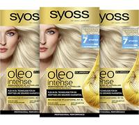Syoss Oleo Intense Colorazione ad olio 12-00 Extra Platinum Livello 3 (3 x 133 ml), colore permanente per capelli con olio nutriente, colorante senza ammoniaca