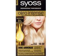 Syoss Oleo Intense - Colore per capelli, 10-50, biondo cenere chiaro, senza ammoniaca, olio in crema, confezione da 3 (3 x 115 ml)