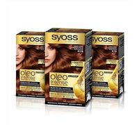 Syoss Oleo - Tintura per capelli intensa 100% oli puri, 0% amonia, 6-76, rame caldo, confezione da 3