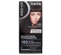 Syoss by Palette Metallic Collection Colorazione Permanente 3-89 Castano Scuro Ramato, Colorazione capelli permanente con Cheratina, per 100% copertura dei capelli bianchi e fino a 100 giorni