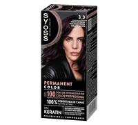 SYOSS Permanent Color 3-3 Violino Intenso, tintura per capelli e maschera intensiva con cheratina per una copertura professionale dei capelli grigi, colore duraturo e cura intensiva