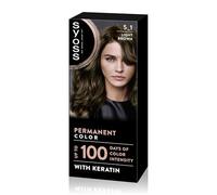 SYOSS Permanent Color 5-1 Castano Chiaro, tintura per capelli e maschera intensiva con cheratina per una copertura professionale dei capelli grigi, colore duraturo e cura intensiva