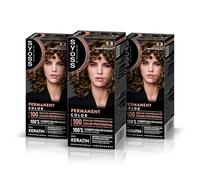 SYOSS Permanent Color 5-8 Marrone Nocciola, tintura per capelli e maschera intensiva con cheratina per una copertura professionale dei capelli grigi, colore duraturo e cura intensiva, confezione da 3