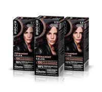 Syoss Permanent Color Tono 3.3 Violino Intenso, Tintura per capelli da donna, copertura professionale dei grigi, colore duraturo e cura profonda, include maschera intensiva con cheratina, confezione