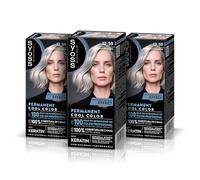 SYOSS Permanent Cool Color 12-59 biondo platino cenere, tintura per capelli e maschera intensiva con cheratina per una copertura professionale di capelli grigi, colore resistente, confezione da 3
