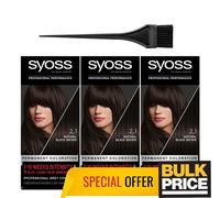 Syoss Professional 2-1 Natural Black Brown Hair Color Grey Copertura Confezio...
