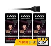 Syoss Professional 3-3 Scuro Violetto Capelli Color Salone Qualità Grigio 3-pack
