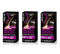Syoss Root Retouch, Ritocco permanente Castano Scuro, Colorazione permanente per 100% copertura della ricrescita capelli, Kit con crema colorante capelli e maschera intensiva con cheratina, 3 Pezzi