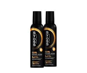 Syoss - Schiuma Riccioli Flex - Ricci perfettamente definiti senza crespo - 2 pezzi da 250 ml - Capelli come appena usciti dal parrucchiere