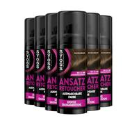 SYOSS Spray per laminazione Retoucher marrone scuro (6 x 120 ml), spray per capelli copre un approccio più chiaro e grigio, resistente al sudore e alla pioggia, lavabile fino a 40 applicazioni