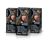 Syoss Tinta permanente per capelli da donna, colore 6.46 biondo cenere scuro, copertura professionale dei capelli bianchi, colore duraturo e cura profonda, include maschera intensiva con cheratina