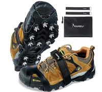 SYOURSELF Tacchetti da ghiaccio, ramponi per scarpe e stivali, donne, uomini, bambini, antiscivolo, con cinghie, tacchetti per trazione su ghiaccio per neve e ghiaccio, escursionismo, passeggiate