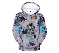 Syqiya Felpa con cappuccio anime con stampa 3D Rokudaime Hatake Kakashi Cosplay costume uomo donna unisex grigio M (petto 104 cm)