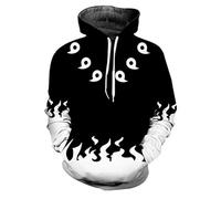 Syqiya Felpa con cappuccio anime con stampa 3D Uzumaki Ninetale Cosplay Costume Uomo Donna Unisex G Style Nero M (petto 107 cm)