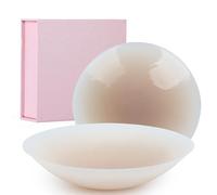 Syrads 1 Paia Copricapezzoli da Donna, Adesivi Riutilizzabili Nipple Cover Donna, Silicone Capezzolo Copre,Colori Chiaro 8CM