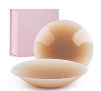 Syrads 1 Paia Copricapezzoli da Donna, Adesivi Riutilizzabili Nipple Cover Donna, Silicone Capezzolo Copre,Colori Scuri 10CM