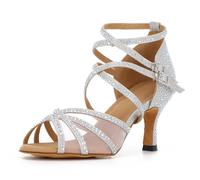 Syrads Scarpe da Ballo Latino Salsa con Strass Donna Scarpe da Ballo da Sala Tango Kizomba Bachata Danze al Coperto 1057-1