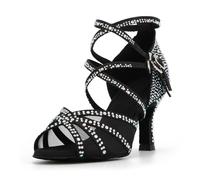 Syrads Scarpe da Ballo Latino Salsa con Strass Donna Scarpe da Ballo da Sala Tango Kizomba Bachata Danze al Coperto 1057-2