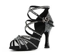 Syrads Scarpe da Ballo Latino Salsa con Strass Donna Scarpe da Ballo da Sala Tango Kizomba Bachata Danze al Coperto 1057-2