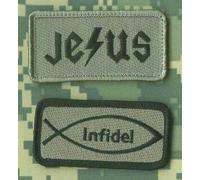 Syria-Iraq Jsoc Green Berets Vêlkrö 2-PATCH: ن Gesù + Infedele (Cristiano Pesce)