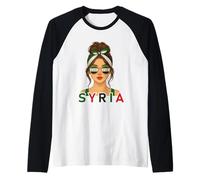 Syrian Girl New Syria Flag Syrian Girlfriend Wife Maglia con Maniche Raglan