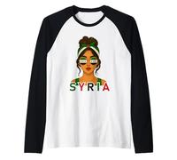 Syrian Girl New Syria Flag Syrian Girlfriend Wife Maglia con Maniche Raglan